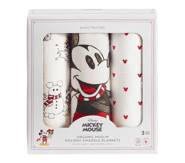 Disney Mickey Mouse Holiday Organic Muslin Swaddle Set