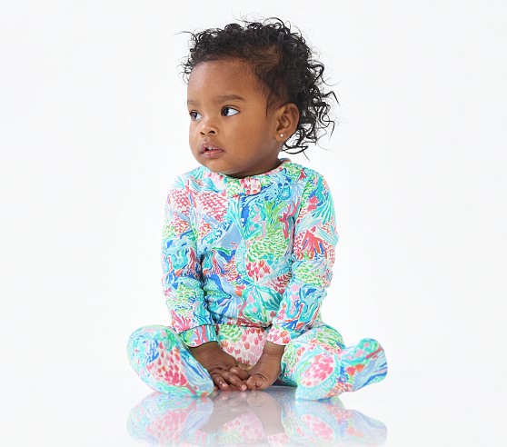 Lilly Pulitzer Mermaid Cove Organic Nursery Pajama | Pottery Barn Kids