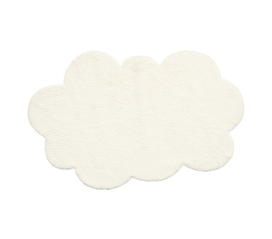 Machine Washable Faux Fur Nursery Cloud Shaped Rug | Pottery Barn Kids