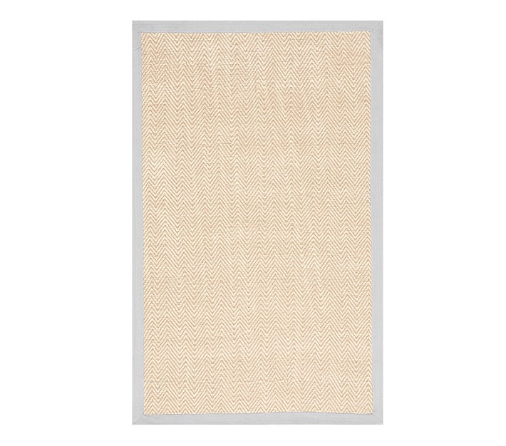 Chenille Jute Thick Solid Border Rug