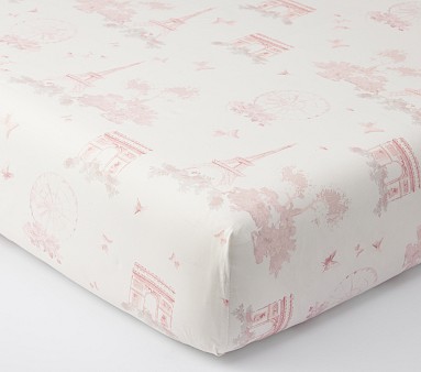 Monique Lhuillier Paris Toile Crib Fitted Sheet Pottery Barn Kids