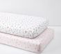 Pink Floral Organic Crib Sheet Bundle - Set of 2