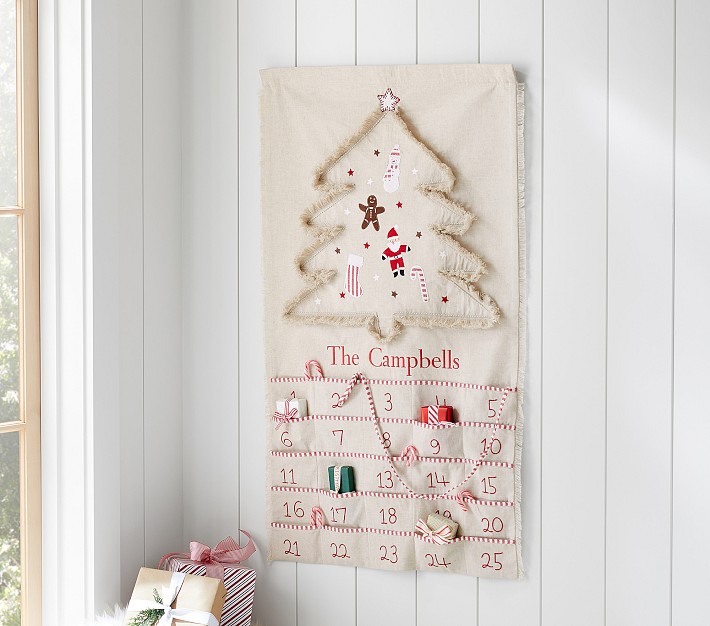 Natural Linen Tree Advent Calendar