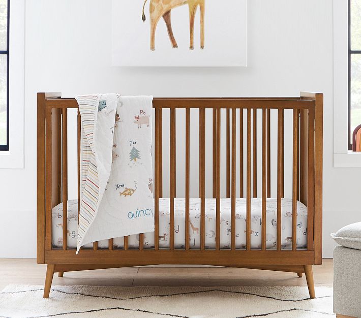 west elm x pbk Mid Century Convertible Baby Crib Pottery Barn Kids