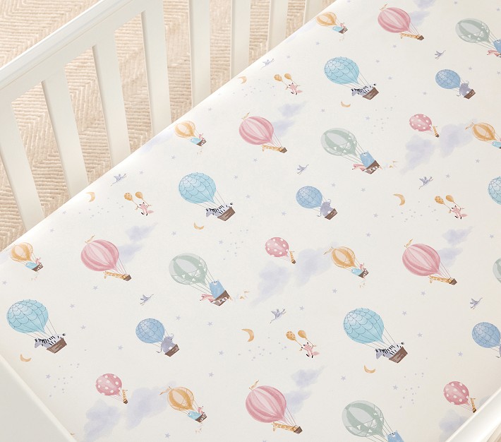 Hot Air Balloon Organic Crib Fitted Sheet