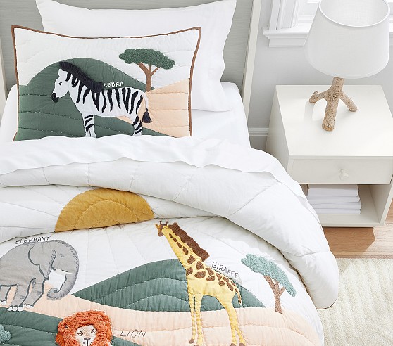 Brendan Animals Safari Quilt & Shams | Pottery Barn Kids