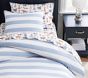 Chambray Stripe Organic Duvet &amp; Shams