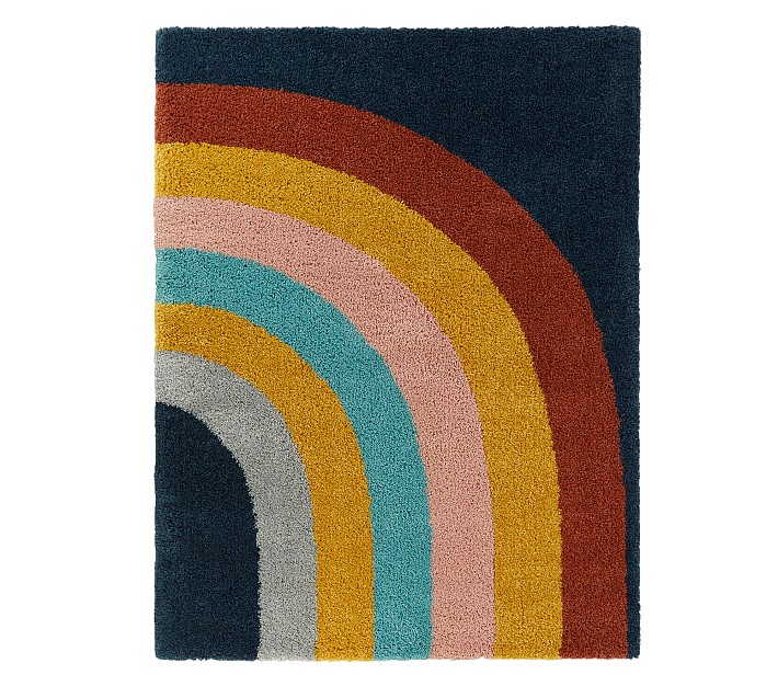 Stain Resistant Rainbow Arch Shag Rug