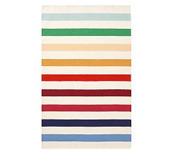 Rainbow Rugby Stripe Rug