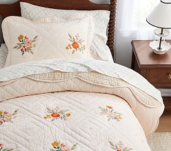 Chris Loves Julia Reversible Floral Embroidered Quilt & Shams