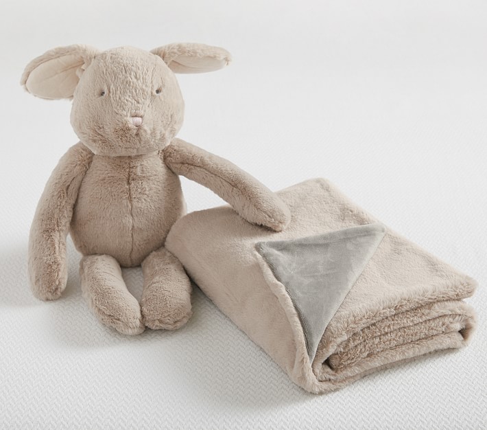 Plush Bunny Stuffed Animal and Blanket Set