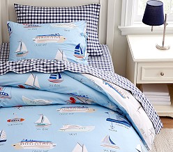 Sailboat Organic Reversible Duvet & Shams