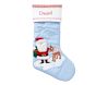 Santa With Rudolph&#174; Blue Quilted Stocking