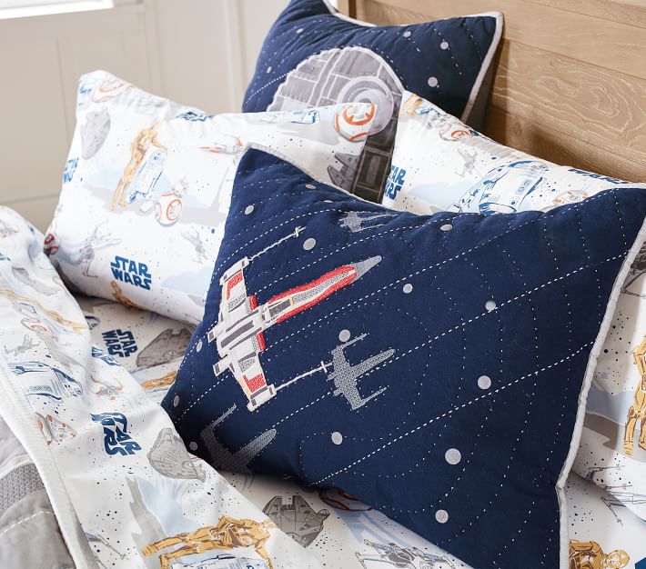 Pottery Barn Kids Star Wars Full Bed Flat Fitted Sheet online Pillowcase 3pc Set