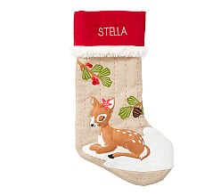 Deer Woodland Christmas Stocking