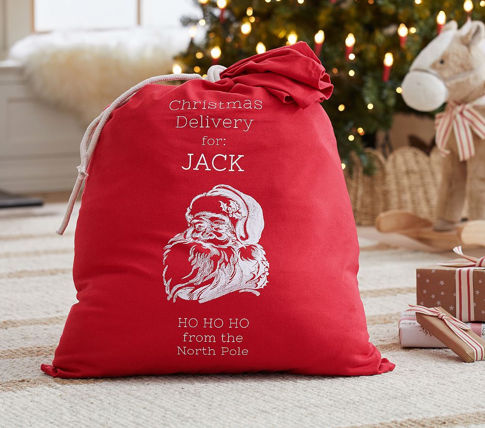 Personalized velvet santa bags sale