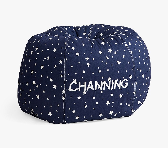 Anywhere Beanbag&#8482;, Navy Glow-in-the-Dark Scattered Stars Slipcover Only