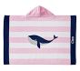 Whale Stripe Baby Beach Hooded Towel