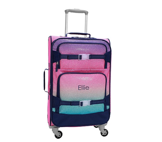 Mackenzie Rainbow Ombre Glitter Ultimate Luggage | Pottery Barn Kids