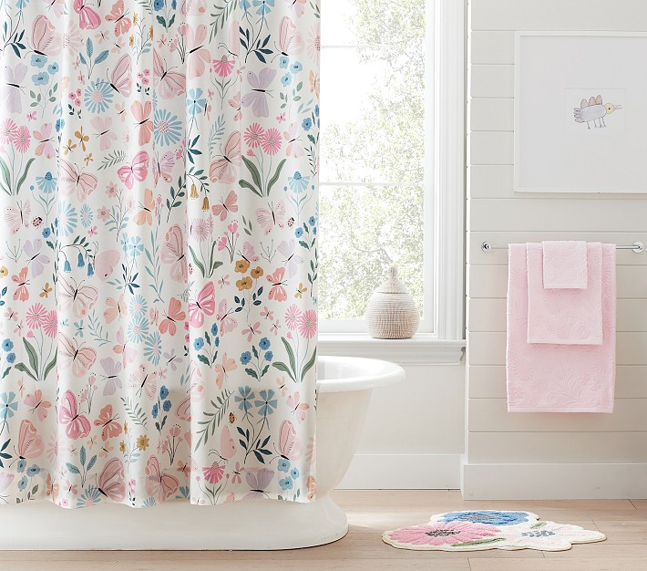 Floral Jacquard Bath Collection Set - Towels, Shower Curtain, Bath Mat |  Pottery Barn Kids