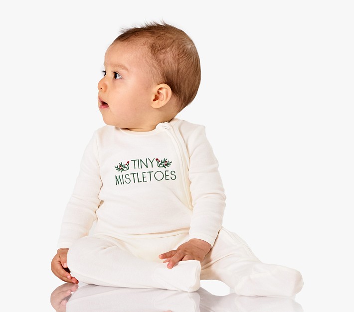 Tiny Mistletoes Organic Cotton Baby Pajama | Pottery Barn Kids