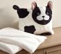 Pippa Frenchie Faux Fur Pillow &amp; Throw Blanket Set