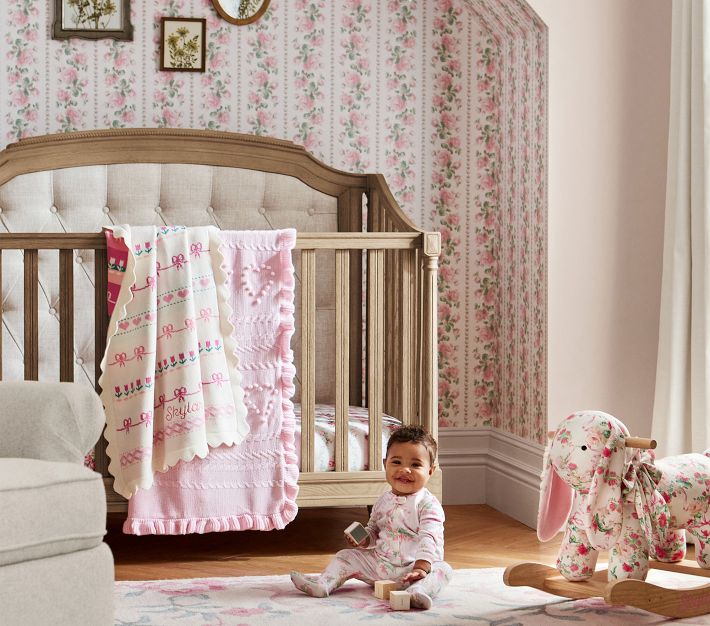 Crib with cushion headboard best sale