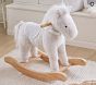 Gray Musical Horse Plush Nursery Rocker