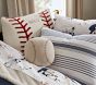 Baseball Shaped Washed Canvas Pillow