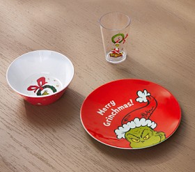 Grinch Christmas ceramic bowls and hot platter