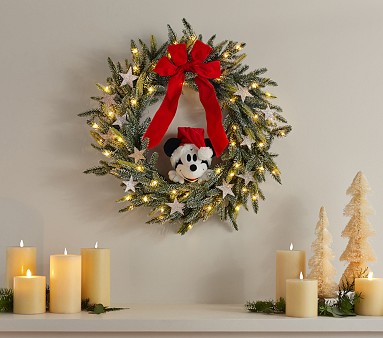 Mickey Mouse Disney led lighted wreath new outlet in box