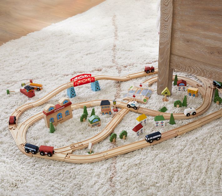 Town and Country Wooden Train Set Kids Toys Pottery Barn Kids