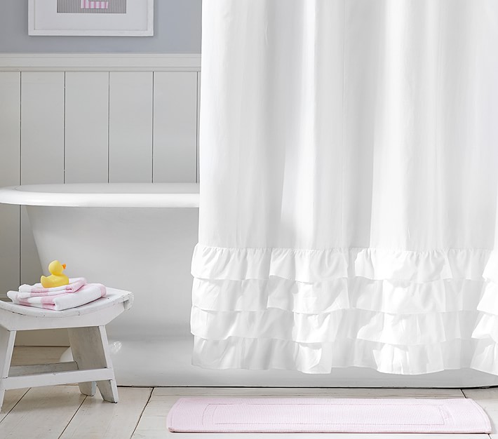 Ruffle Bottom Shower Curtain