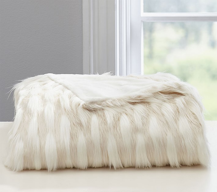 High Low Faux Fur Throw