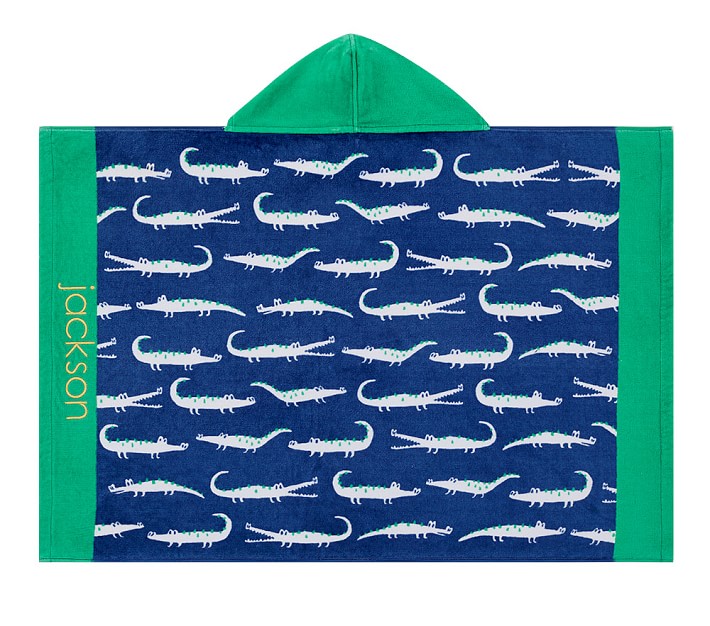 Allover Alligator Baby Beach Hooded Towel