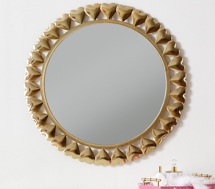 Gold Heart Mirror