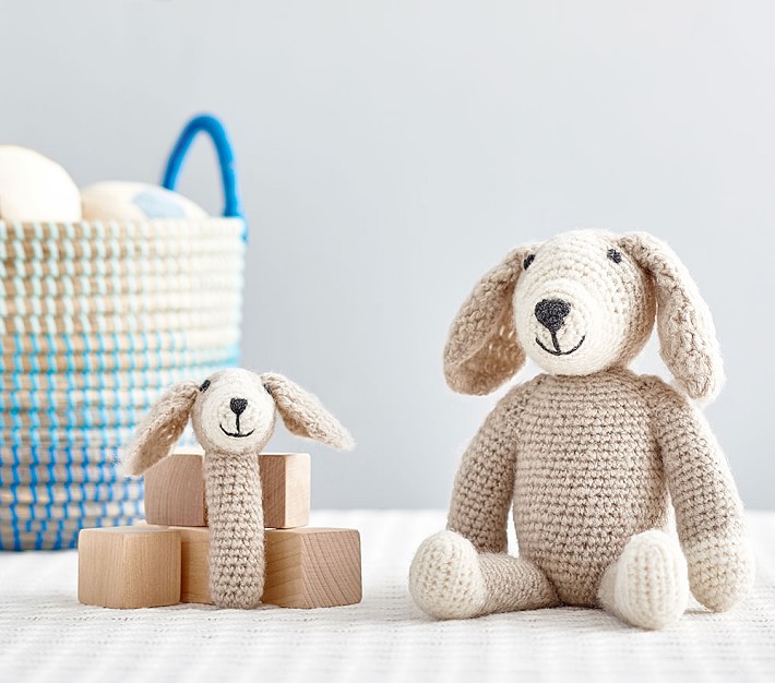 Dog Knit Plush &#38; Rattle