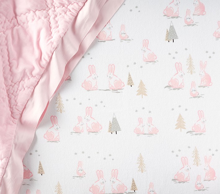 Winter Animal Flannel Crib Fitted Sheet