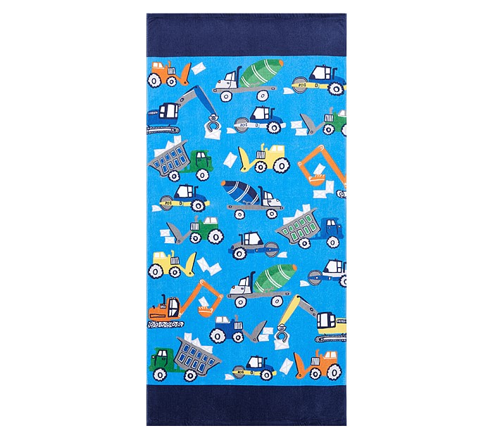 Allover Construction Kid Beach Towel