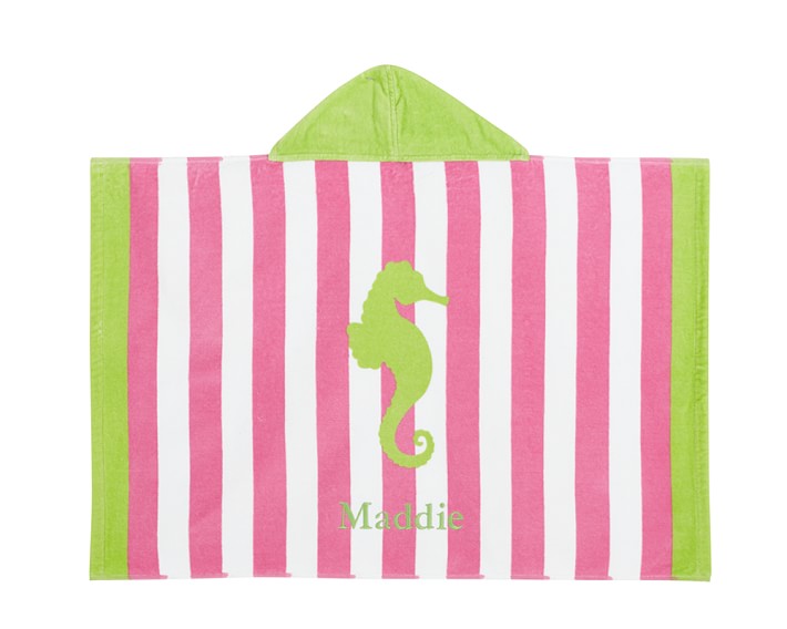 Seahorse Stripe Baby Beach Hooded Towel