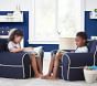 Kids Anywhere Chair&#174;, Navy with White Piping