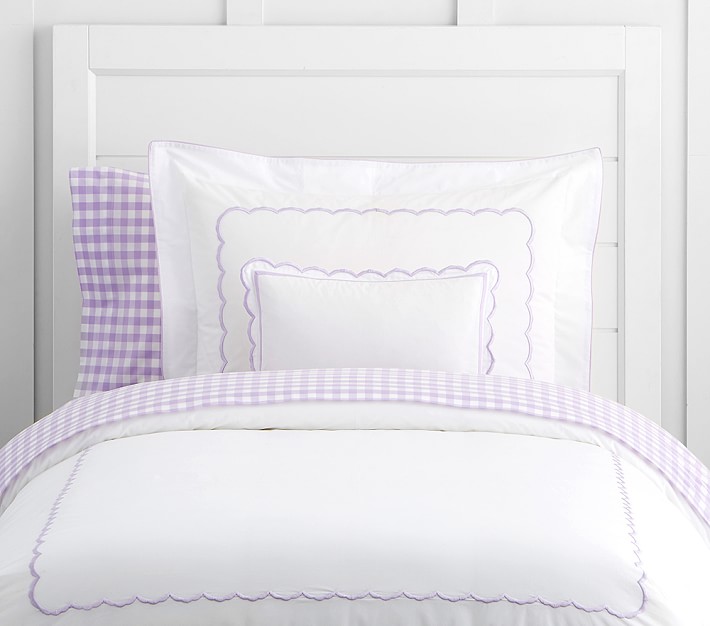 Scallop Border Organic Duvet Cover &amp; Shams