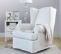 Wingback Slipcovered Swivel Glider