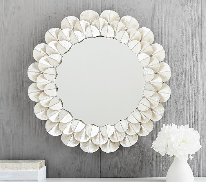 Capiz Petal Mirror