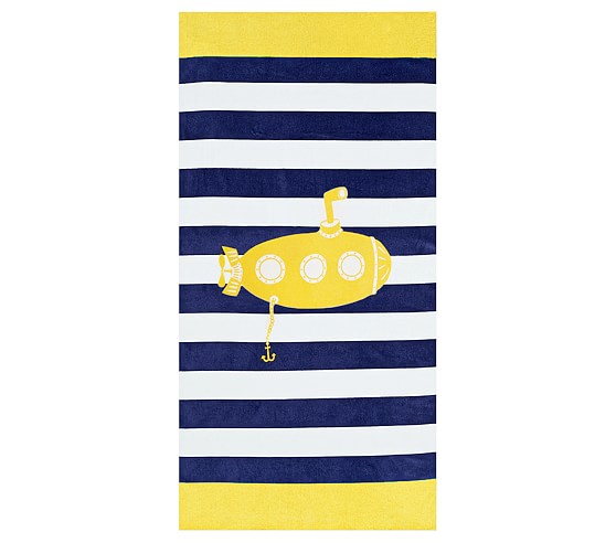 Classic Rugby Submarine Kids Beach Towel | Pottery Barn Kids