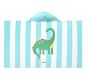 Dino Stripe Kid Beach Hooded Towel