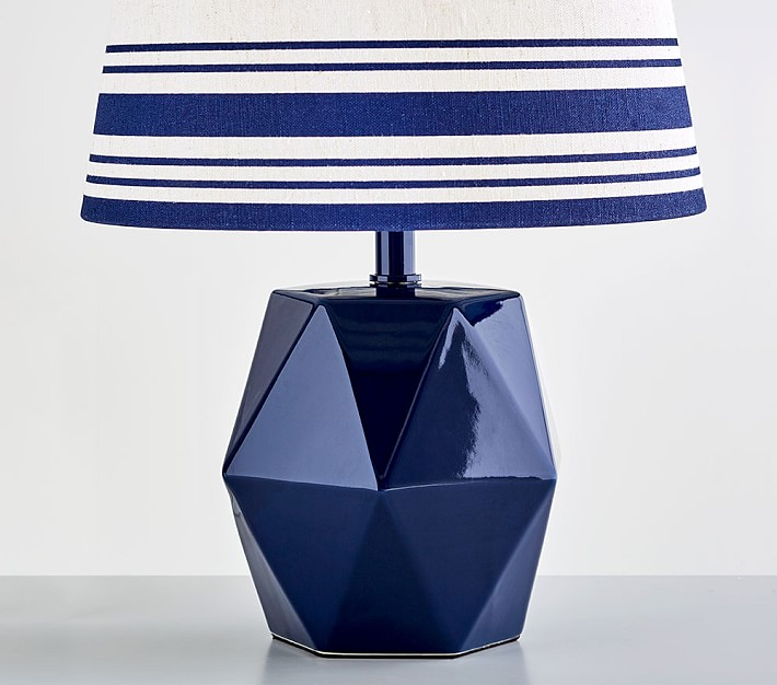 Navy Geo Lamp Base