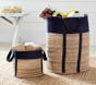 Navy Woven Jute Baskets