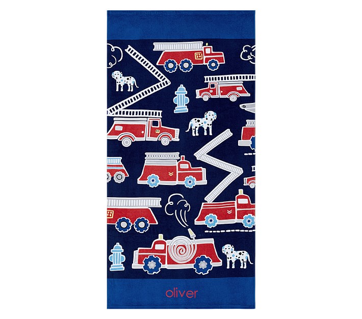 Allover Firetrucks Kid Beach Towel