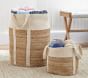 White Woven Jute Baskets